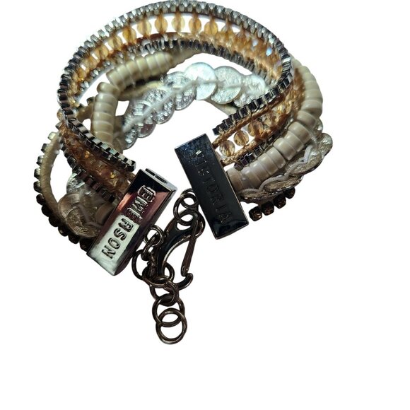 Victoria Emerson Multi-Strand Mixed Material Bracelet Metal Accent Lobster Clasp - Picture 3 of 4
